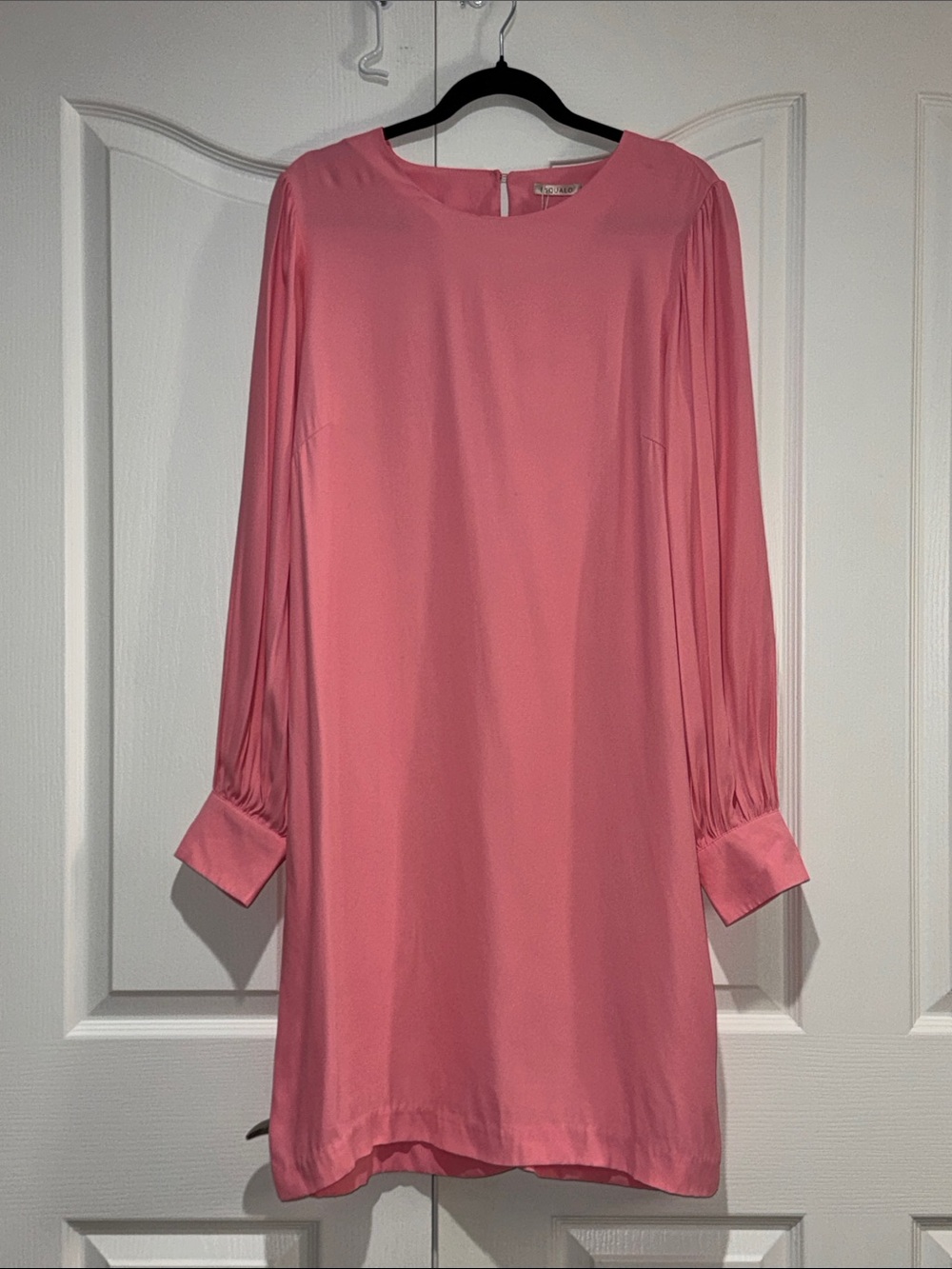 Esqualo Bubblegum Pink Button-Cuff Viscose Shift Dress - US 10 / EU 40